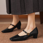 Voda | Women’s Genuine Leather Heels – Chic Pointed-Toe Pumps & Refined Artisan Comfort Black