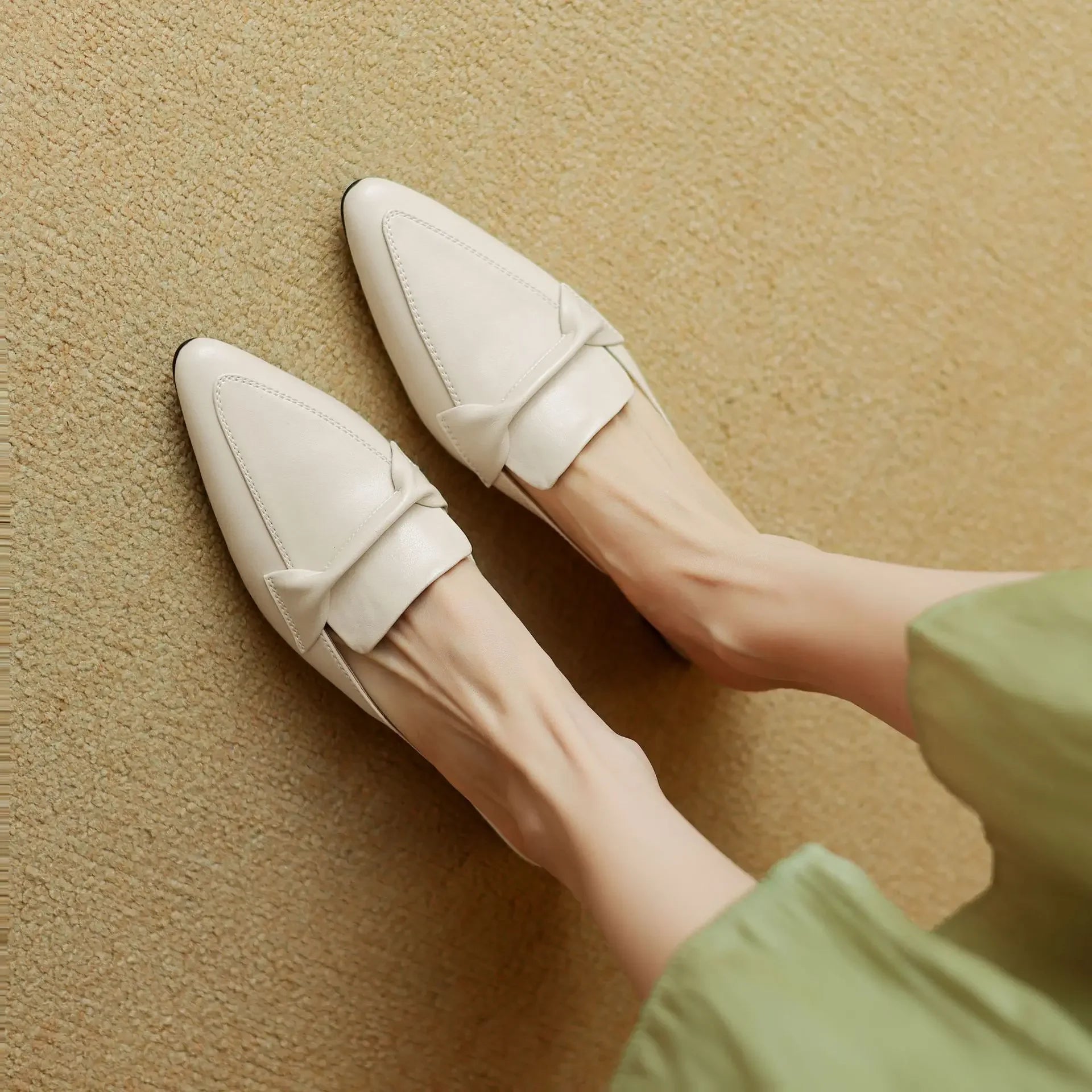Alaya | Women’s Genuine Leather Mules – Chic Artisan Pointed-Toe & Refined Backless Elegance