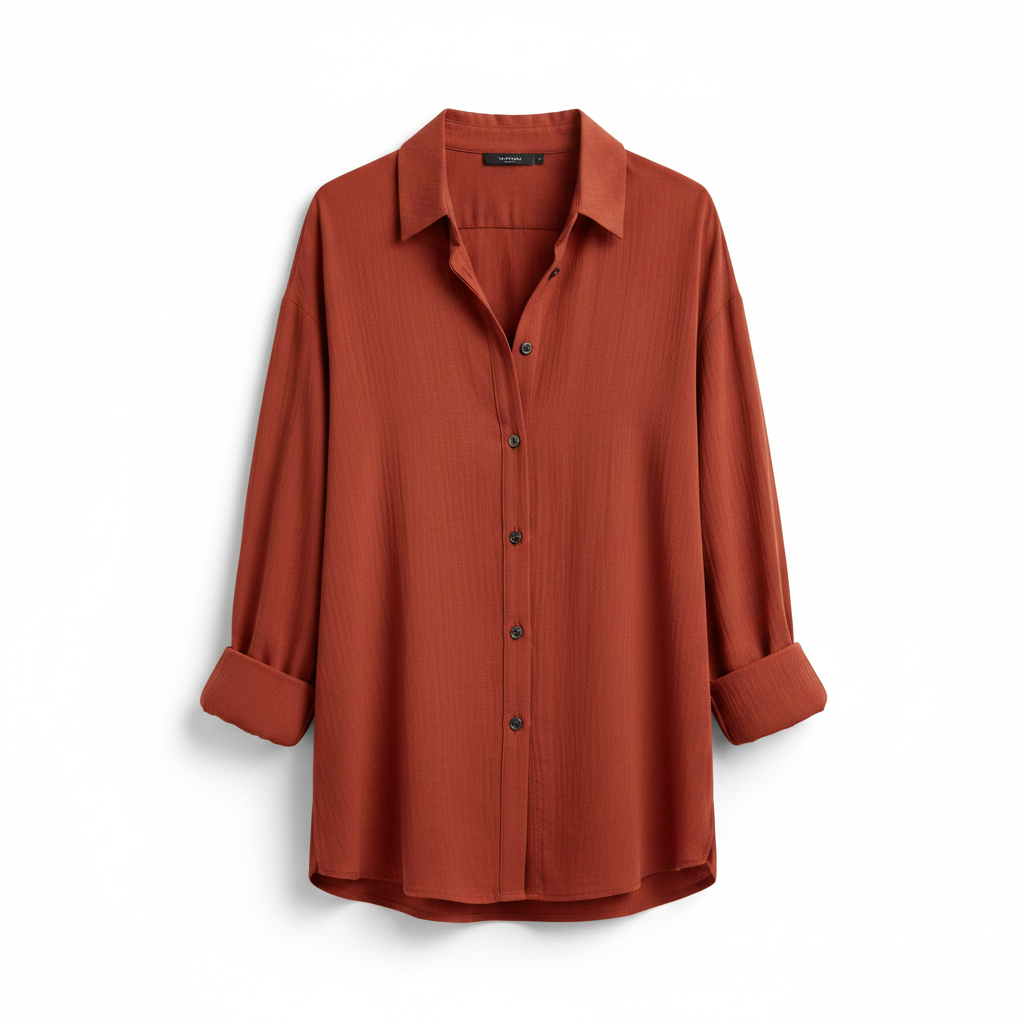 Veda | Women’s Lightweight Long Sleeve Blouse – Chic Artisan Weave & Refined Slimming Silhouette