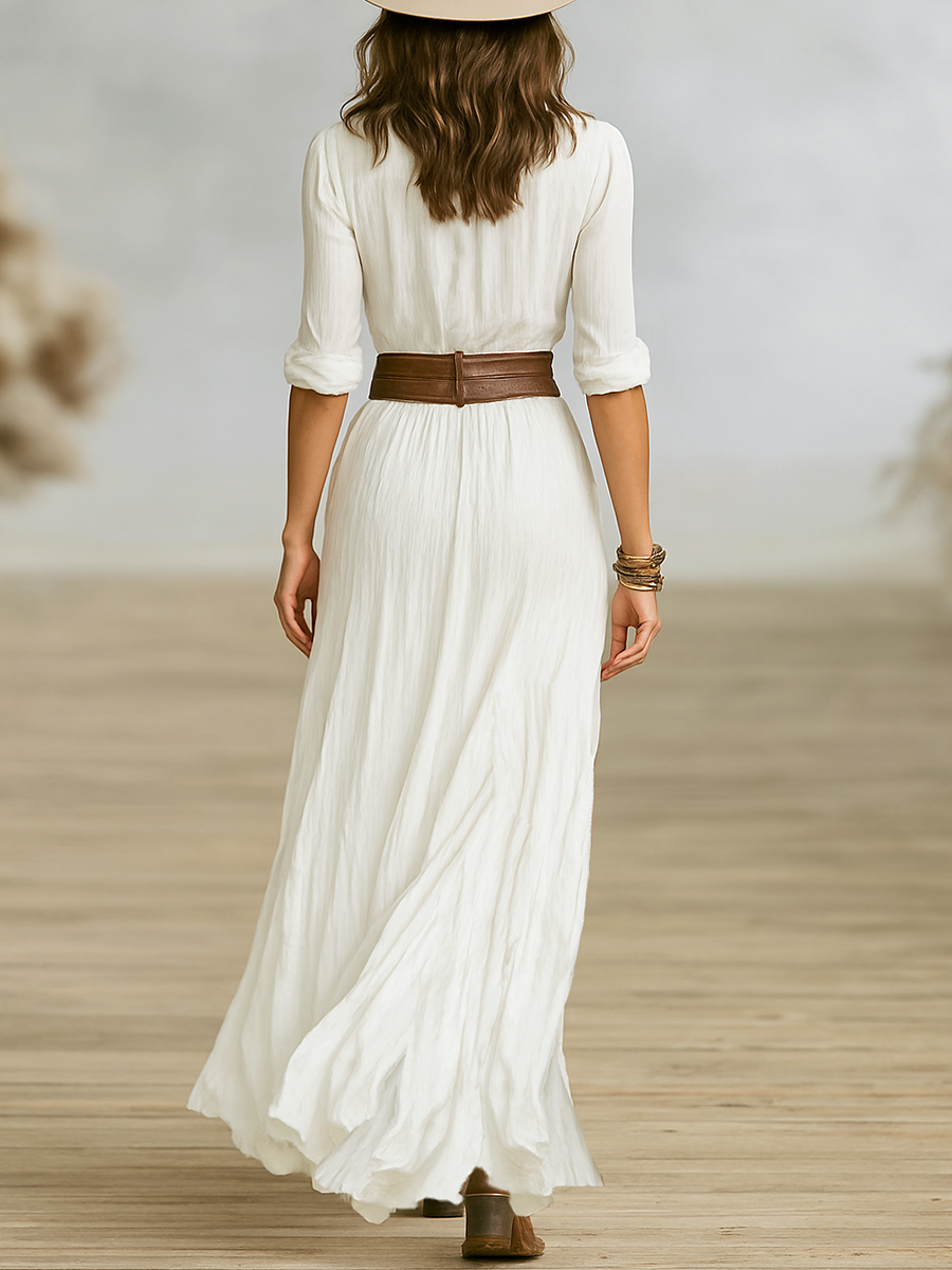 Māyā | Women’s Chic Maxi Dress – Ethereal Floor-Length Fluidity & Architectural Drape Design