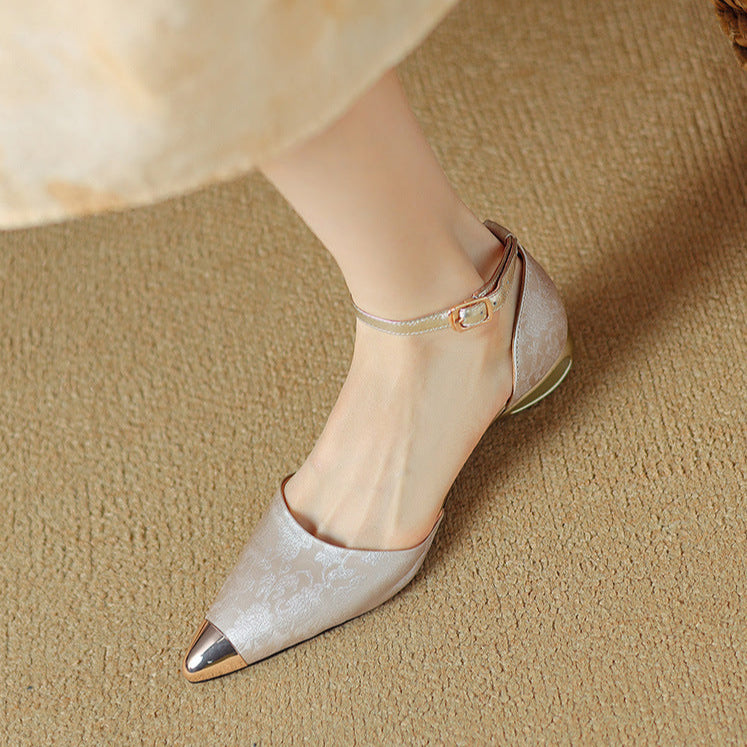 Alexia | Women’s Genuine Leather Heels – Chic Artisan Pointed-Toe & Refined Stiletto Comfort Beige
