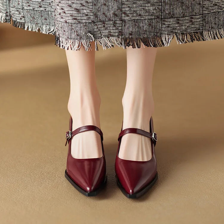 Allure | Women’s Genuine Leather Heels – Chic Artisan Pointed-Toe & Refined Stiletto Comfort