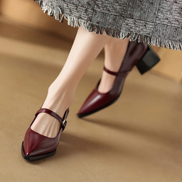 Allure | Women’s Genuine Leather Heels – Chic Artisan Pointed-Toe & Refined Stiletto Comfort