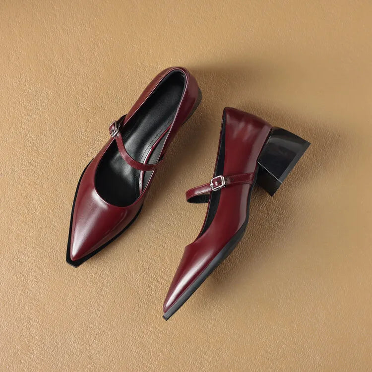 Allure | Women’s Genuine Leather Heels – Chic Artisan Pointed-Toe & Refined Stiletto Comfort