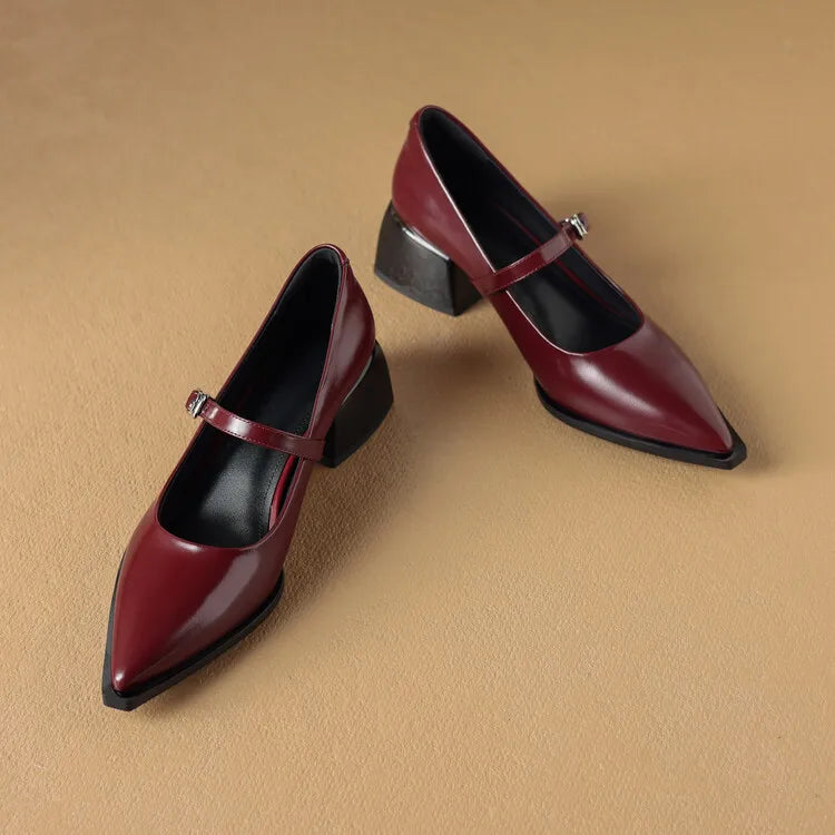 Allure | Women’s Genuine Leather Heels – Chic Artisan Pointed-Toe & Refined Stiletto Comfort