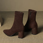Alora | Genuine Suede Boots – Luxury Designer Ankle Booties & Slimming Tailored Chelsea Footwear