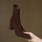 Alora | Genuine Suede Boots – Luxury Designer Ankle Booties & Slimming Tailored Chelsea Footwear