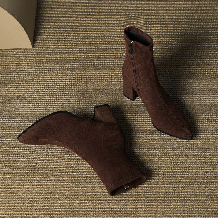 Alora | Genuine Suede Boots – Luxury Designer Ankle Booties & Slimming Tailored Chelsea Footwear