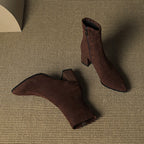 Alora | Genuine Suede Boots – Luxury Designer Ankle Booties & Slimming Tailored Chelsea Footwear