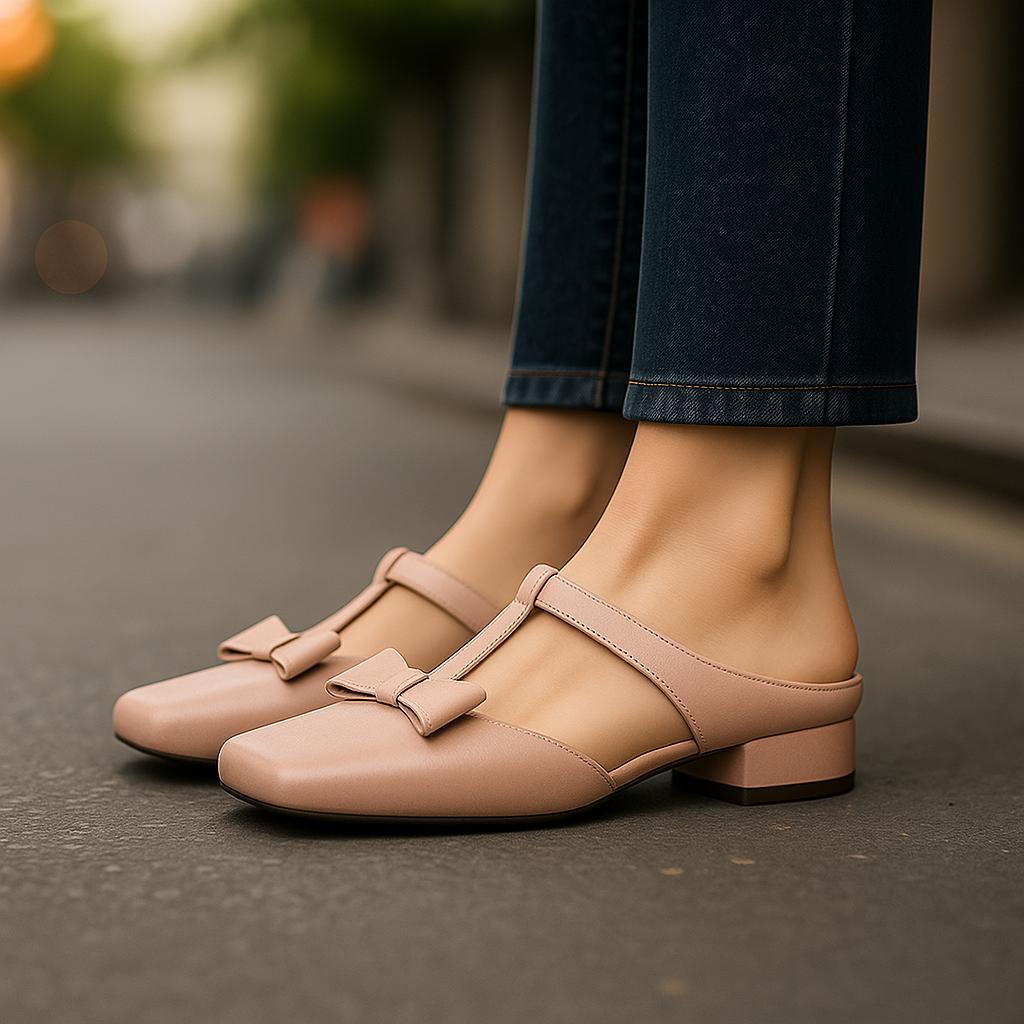Flōre | Leather Mules – Chic Artisan Craft & Refined Slimming Silhouette Pink