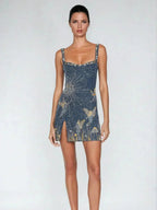 Amelia | Elegant Summer Mini Dress Relaxed Fit Casual Navy