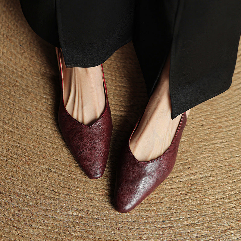 Amelie | Women’s Genuine Leather Slingbacks – Chic Artisan Pointed-Toe & Refined All-Day Elegance