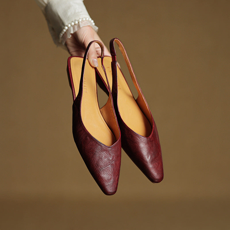 Amelie | Women’s Genuine Leather Slingbacks – Chic Artisan Pointed-Toe & Refined All-Day Elegance