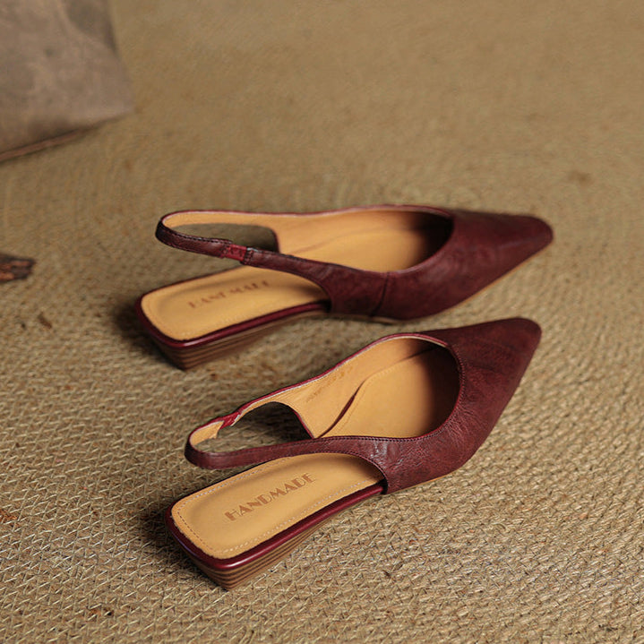 Amelie | Women’s Genuine Leather Slingbacks – Chic Artisan Pointed-Toe & Refined All-Day Elegance