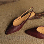 Amelie | Women’s Genuine Leather Slingbacks – Chic Artisan Pointed-Toe & Refined All-Day Elegance