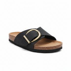 Women's Cork Sandals with Buckle Strap