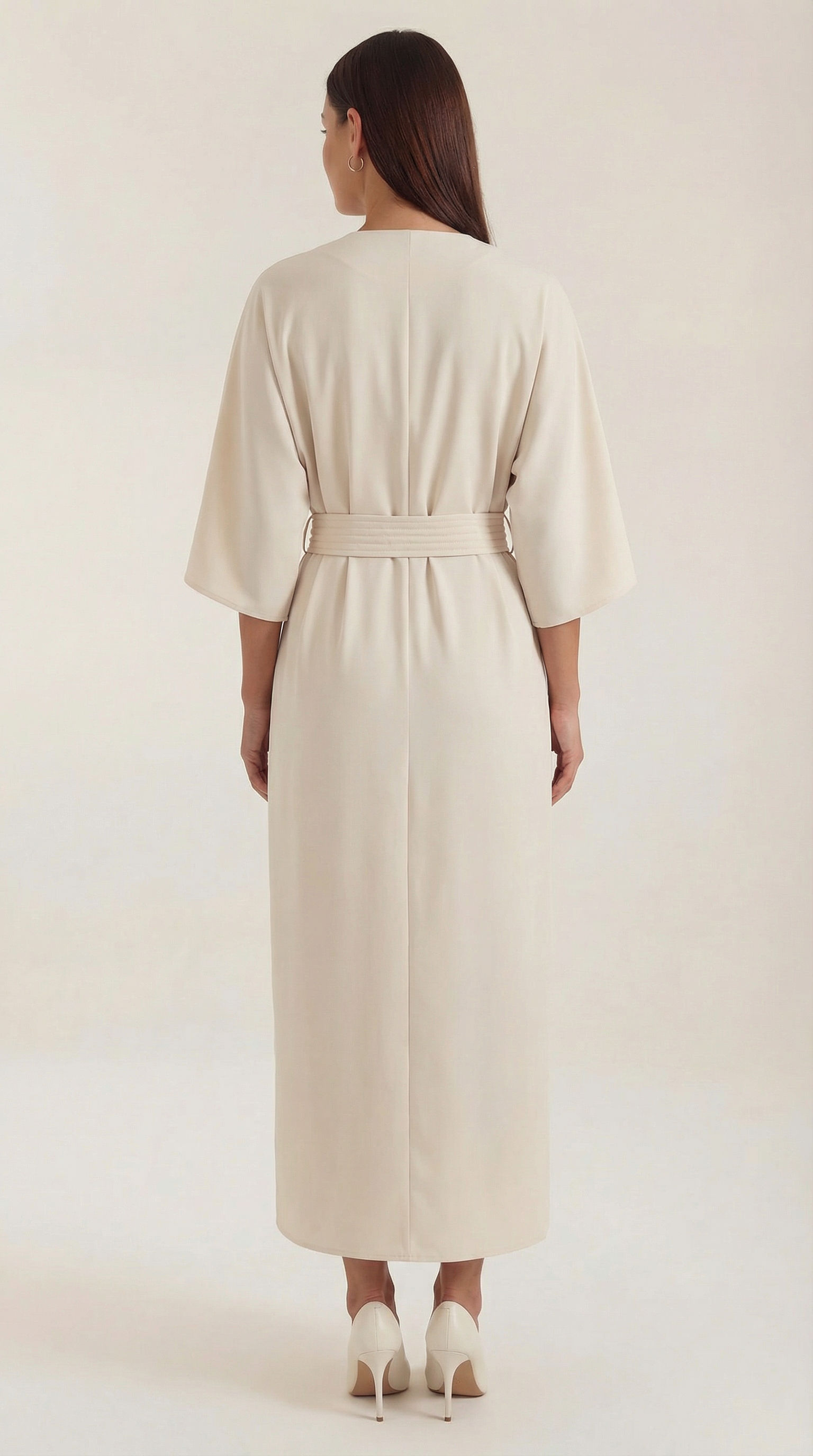 Women's Maxi Dress Belted Waist A-Line Long Dress