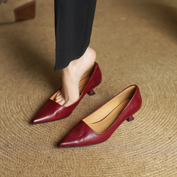 Arac | Women’s Genuine Leather Heels – Chic Artisan Pointed-Toe & Refined Stiletto Comfort