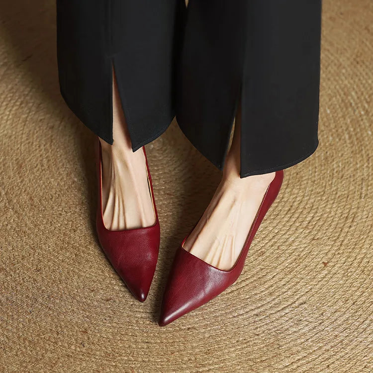 Anok | Women’s Genuine Leather Heels – Chic Artisan Pointed-Toe & Refined Stiletto Comfort
