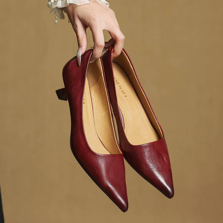 Arac | Women’s Genuine Leather Heels – Chic Artisan Pointed-Toe & Refined Stiletto Comfort