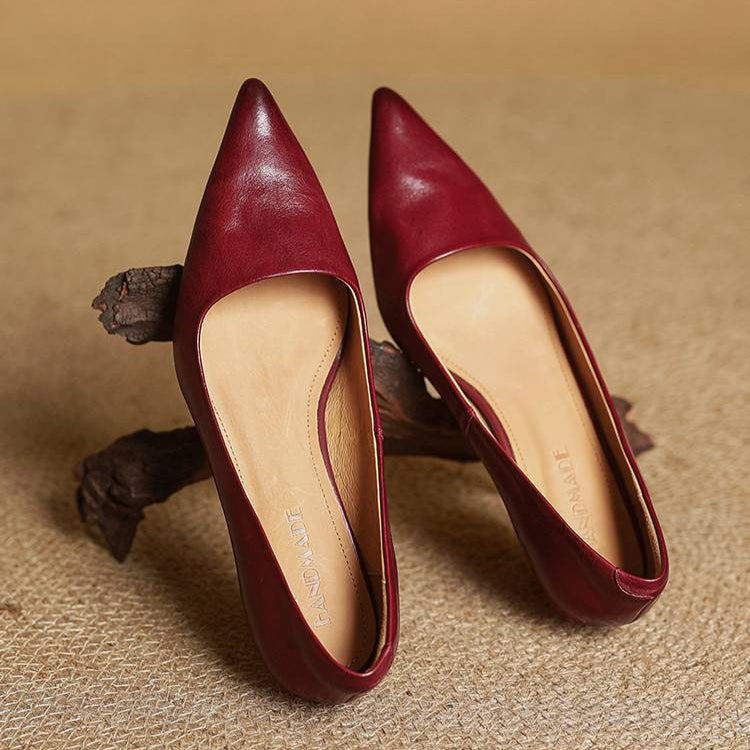 Arac | Women’s Genuine Leather Heels – Chic Artisan Pointed-Toe & Refined Stiletto Comfort