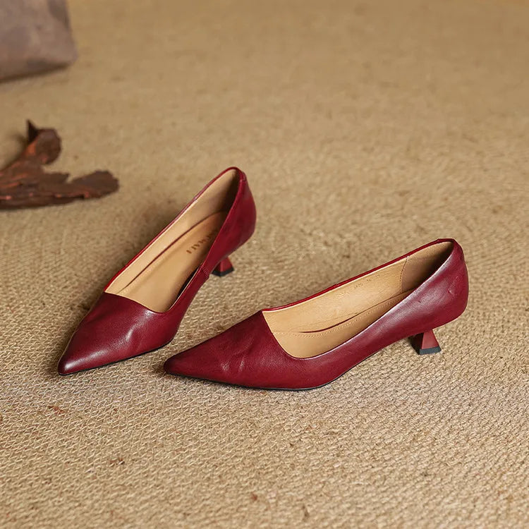 Arac | Women’s Genuine Leather Heels – Chic Artisan Pointed-Toe & Refined Stiletto Comfort