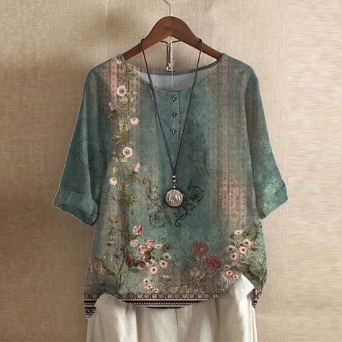 Vena | Retro-Inspired Blouse Green