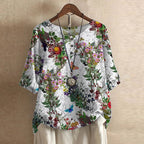 Vena | Retro-Inspired Blouse White Flowers