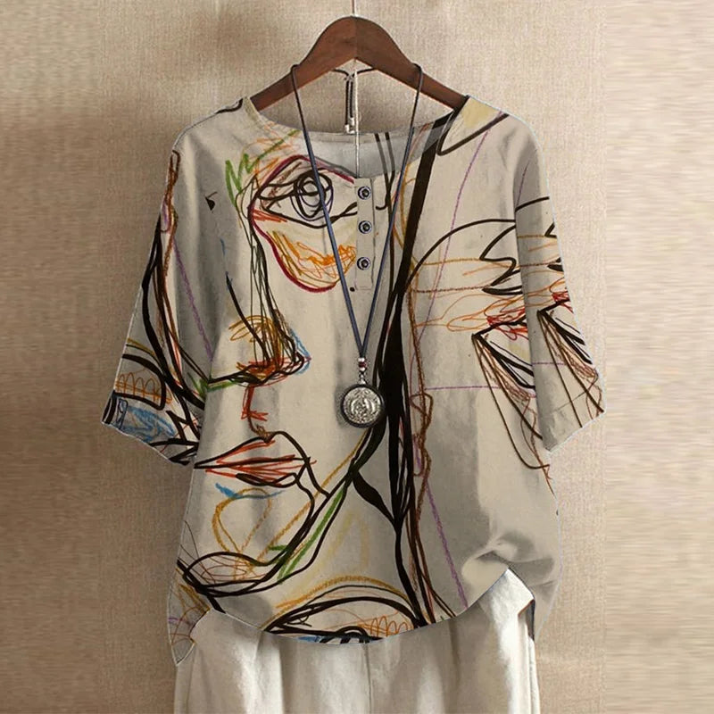 Vena | Retro-Inspired Blouse Beige