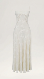 Women's Lace Maxi Dress Floral Embroidery Elegant Evening