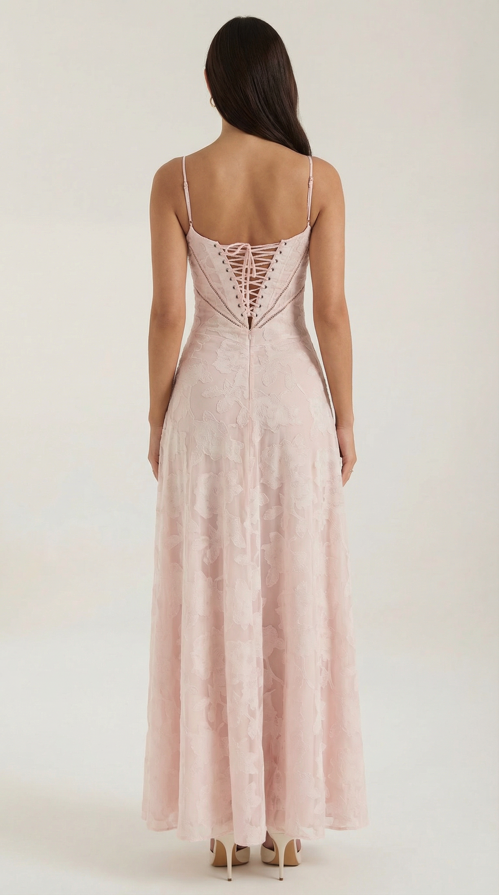 Women's Lace Maxi Dress Floral Embroidery Elegant Evening