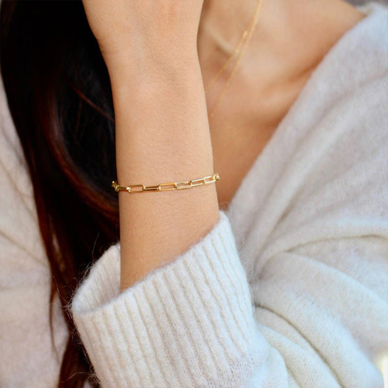 Archen | Elegant Chain Bracelet – Luxury Designer Link Jewelry & Slimming Minimalist Wrist Cuff Rose Gold
