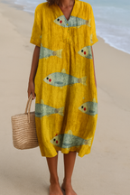 Sephira | Elegant Long Summer Dress in Cotton