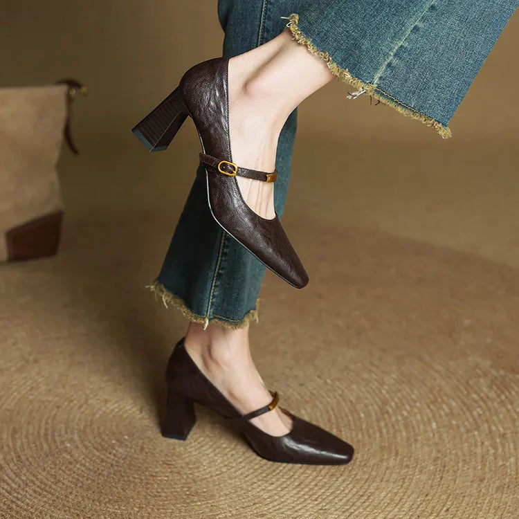 Auria | Women’s Genuine Leather Heels – Chic Artisan Stiletto & Refined Slimming Silhouette