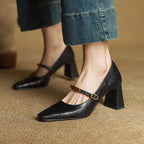 Auria | Women’s Genuine Leather Heels – Chic Artisan Stiletto & Refined Slimming Silhouette Black