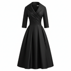 Luna | Women’s Vintage Midi Dress – Nostalgic Architectural Silhouette & Refined Retro Grace