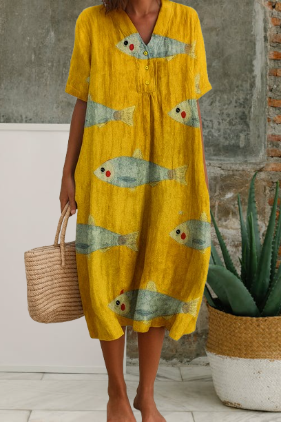 Sephira | Elegant Long Summer Dress in Cotton
