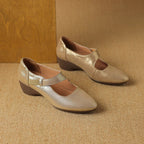 Avelle | Genuine Leather Mary Jane Heels – Luxury Designer Block Shoes & Slimming Retro Pump Footwear
