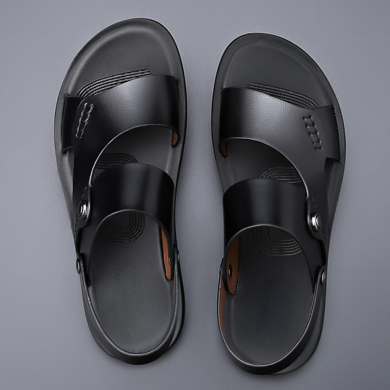 Avenwood | Leather Sandals – Chic Artisan Craft & Refined Slimming Silhouette Black