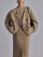 Luna | Women's Double Breasted Pea Coat Khaki