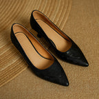 Belle | Genuine Leather Heels – Luxury Designer Block Heel & Slimming Classic Pump