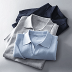 Hommes | Men's Knitted Polo Shirt - Short Sleeve Breathable Knit Top