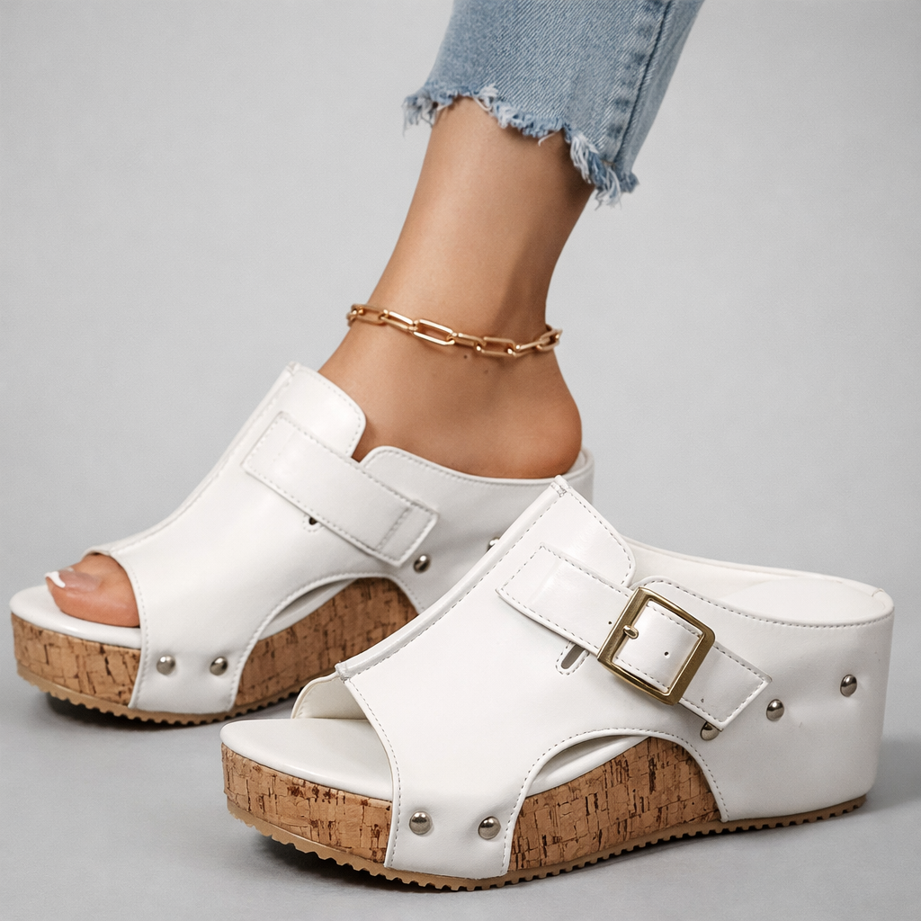 Sephira | Platform Sandals – Chic Artisan Craft & Refined Slimming Silhouette White