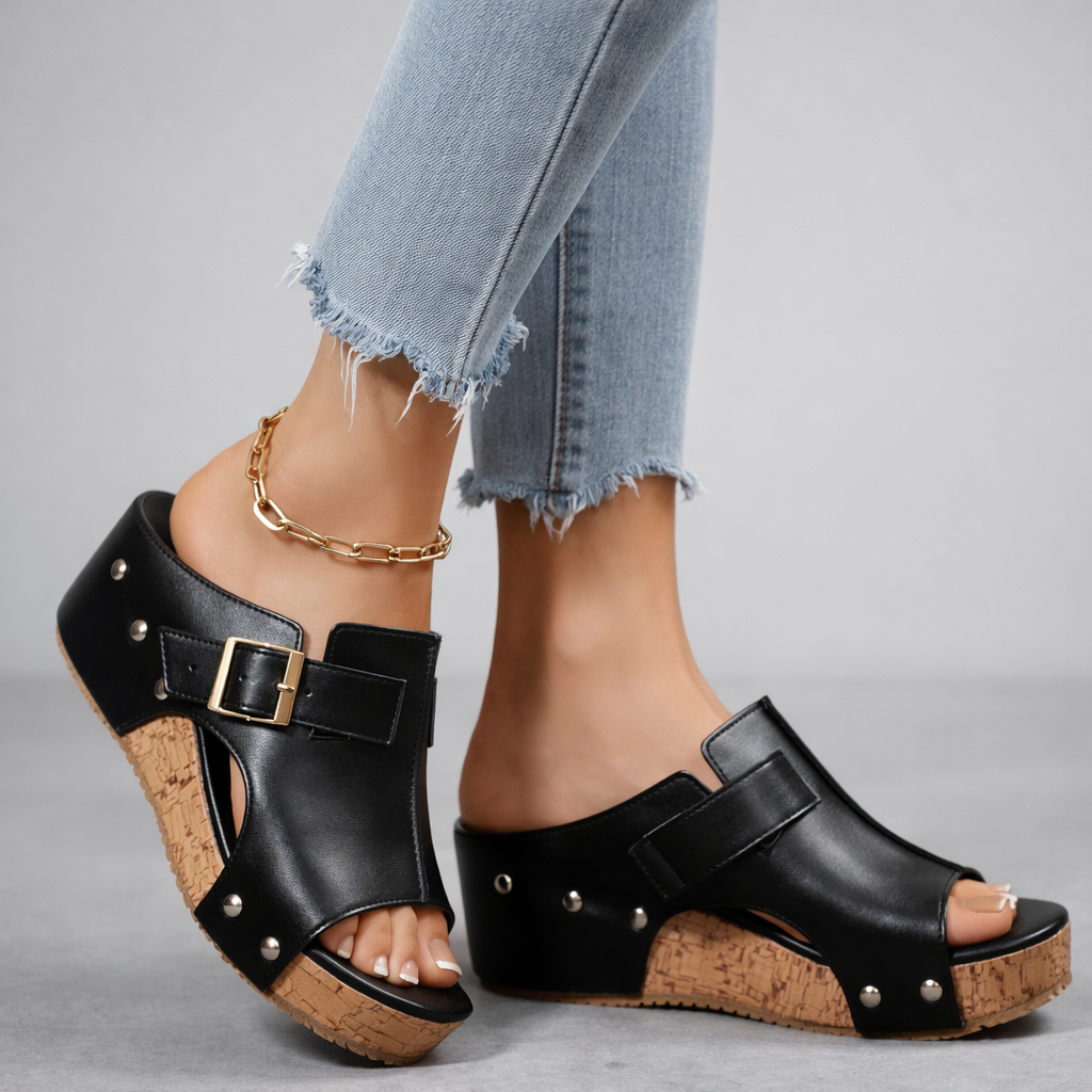 Sephira | Platform Sandals – Chic Artisan Craft & Refined Slimming Silhouette Black