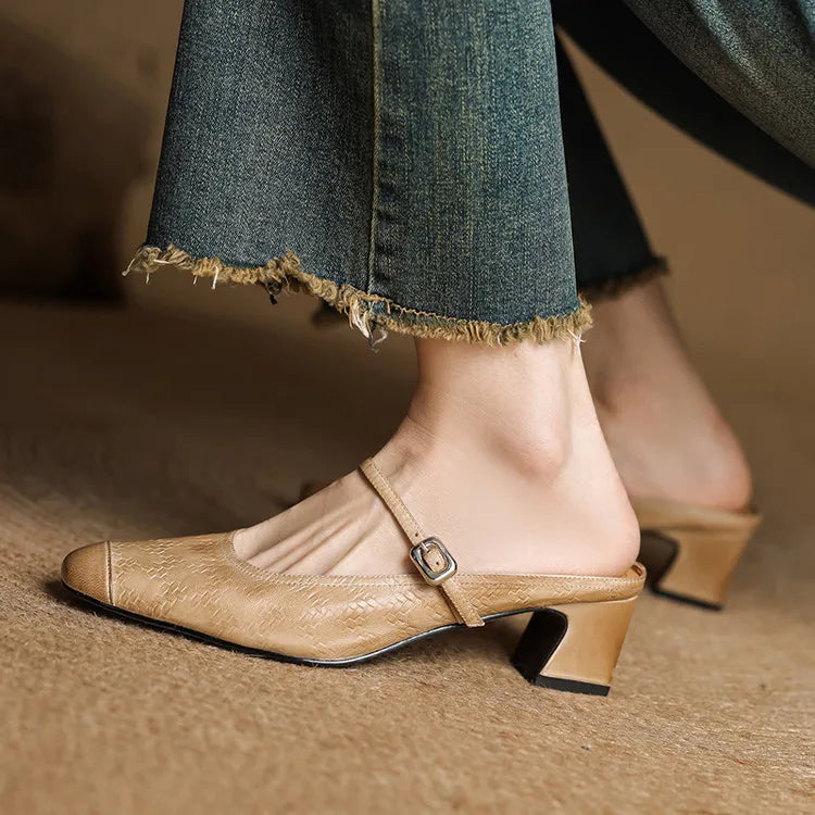 Berla | Genuine Leather Mules – Luxury Designer Slip-On Loafer & Tailored Comfort