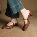 Berla | Genuine Leather Mules – Luxury Designer Slip-On Loafer & Tailored Comfort Brown