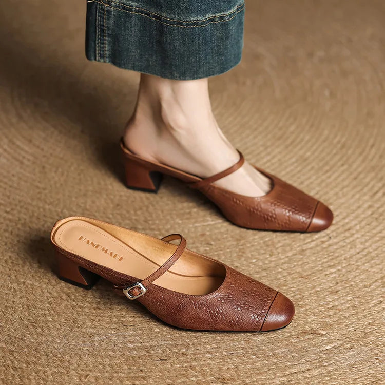 Berla | Genuine Leather Mules – Luxury Designer Slip-On Loafer & Tailored Comfort