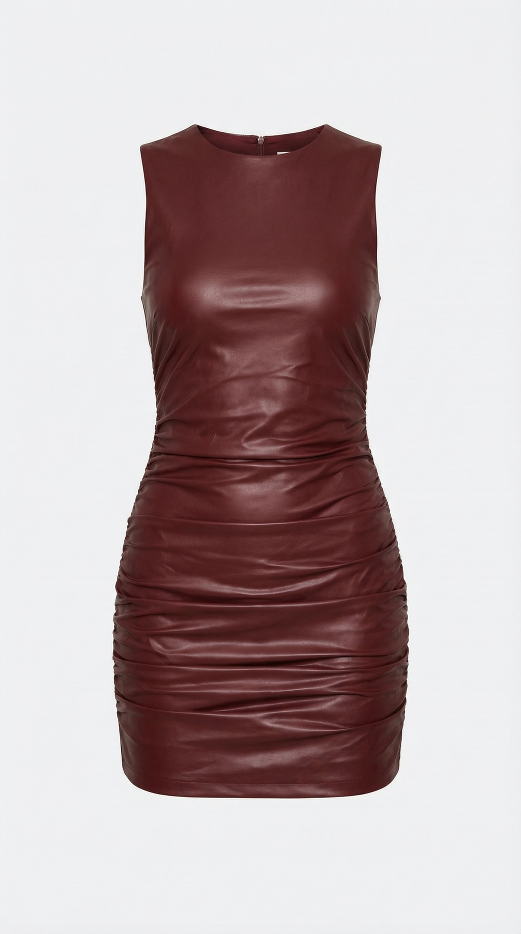Women's Faux Leather Mini Dress Sleeveless Bodycon