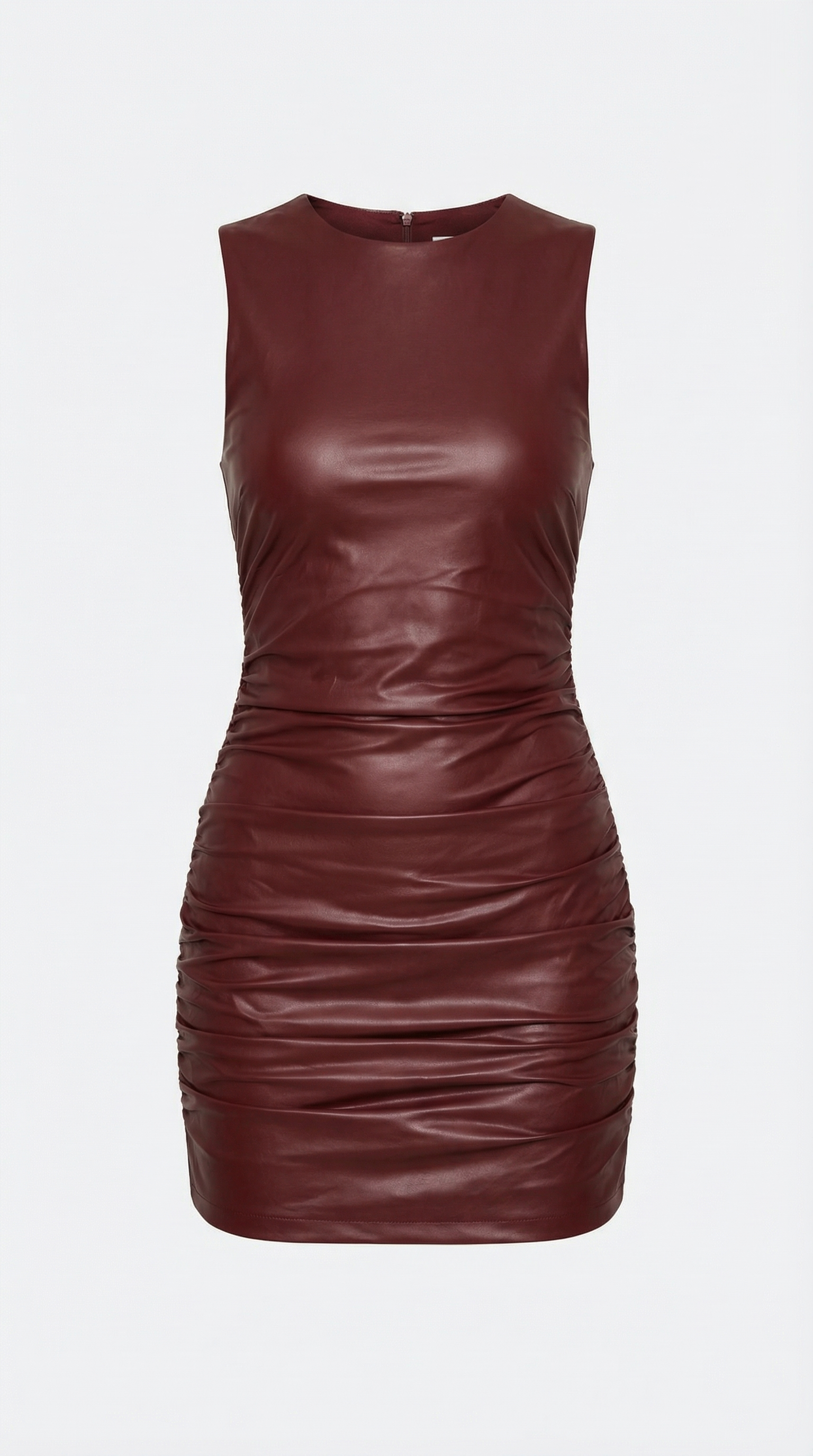 Women's Faux Leather Mini Dress Sleeveless Bodycon