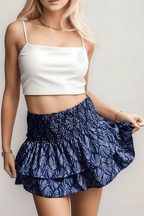 Bersh | Women's Layered Mini Skirt – Feminine Tiered Look & Lightweight Design dark blue